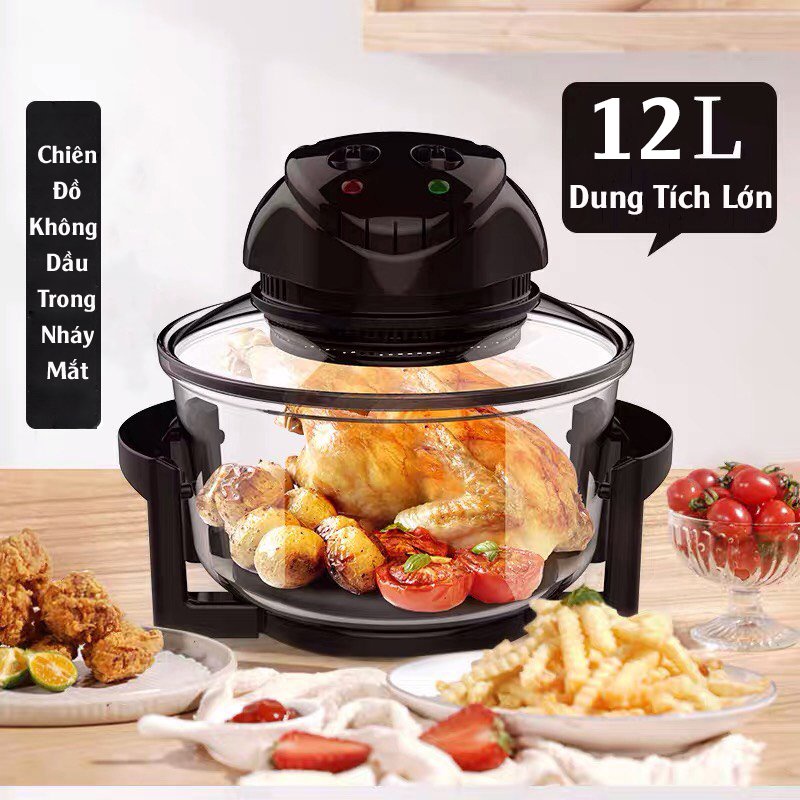 Nồi Chiên Không Dầu Đa Năng Dung Tích 12L Công Suất 1400W, Điều Khiển Cơ - Công Nghệ RAPID AIR Nướng Đối Lưu