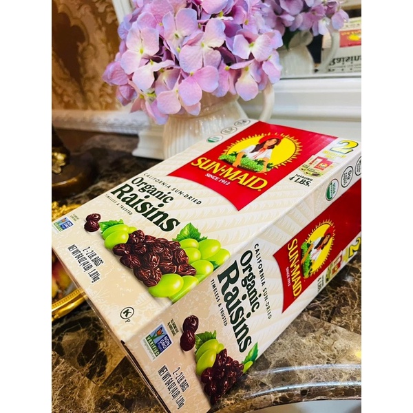 Nho khô hữu cơ Sun Maid Organic Raisins 907g x 2 của Mỹ..  Giá Bán #359k  Date 2023