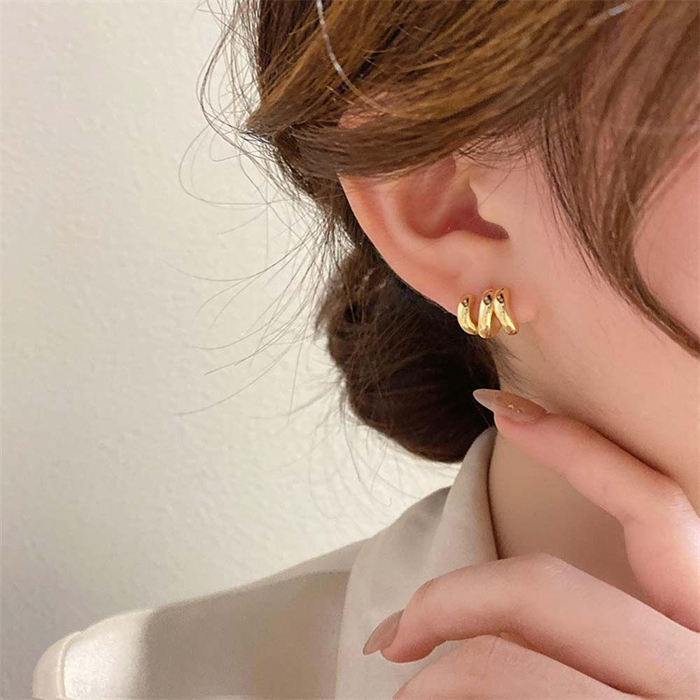 BACK2LIFE Bông Tai Hàng Tròn Thời Trang Thanh Lịch Quyến Rũ Dành Cho Nữ Back2Lilife