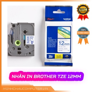 Băng nhãn dùng cho Brother TZ khổ 12mm (White/Yellow/Blue/Green) Hàng chính hãng