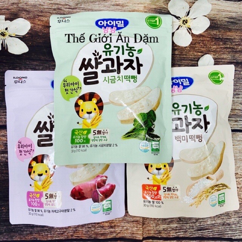 Bánh Gạo Hữu Cơ ILdong Cho Bé Ăn Dặm Từ 6m+ Date 7/2023