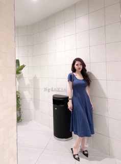 ( BÁN SỈ ) váy maxi cotton cổ vuông