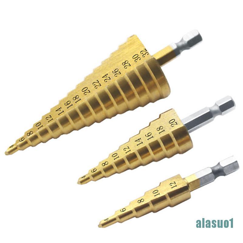 Bộ Mũi Khoan Lỗ Hình Nón Lớn Bằng Thép Titanium 4-12 / 20 / 32mm