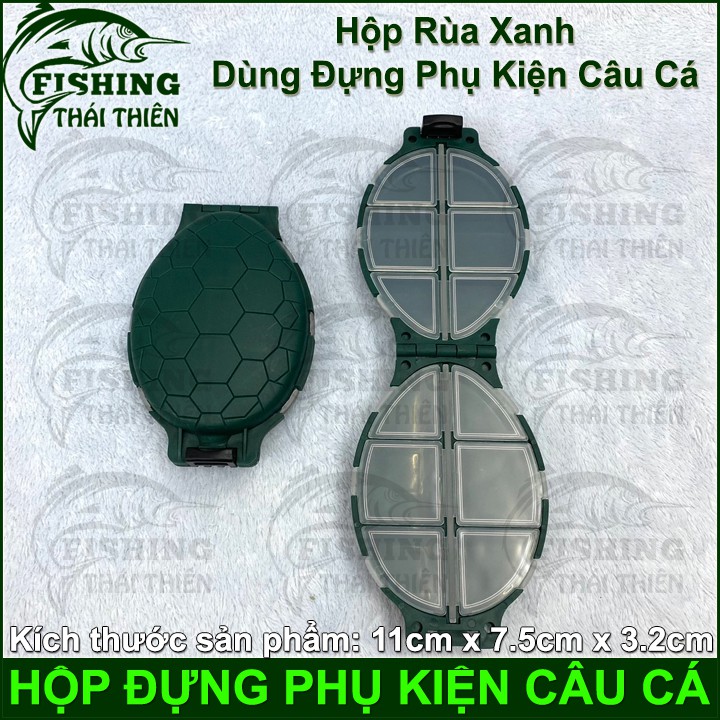 Hộp Rùa Xanh Đựng Phụ Kiện Câu Cá Lưỡi Câu Chì Khóa Ma Ní Hạt Chặn Khóa Link