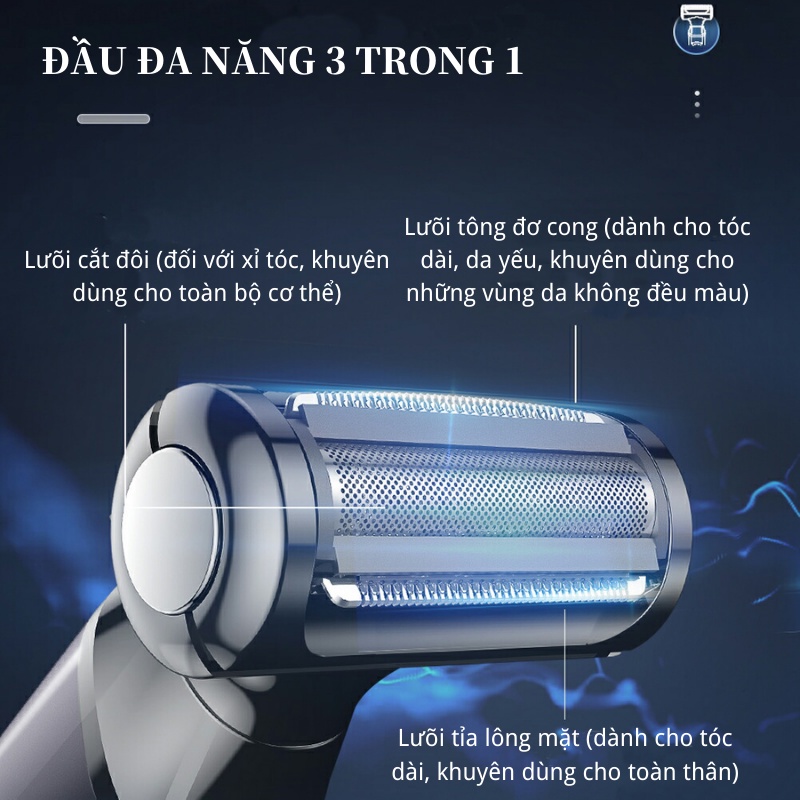 Máy cạo râu KENSEN thiết kế 2 trong 1 không làm đau cao cấp