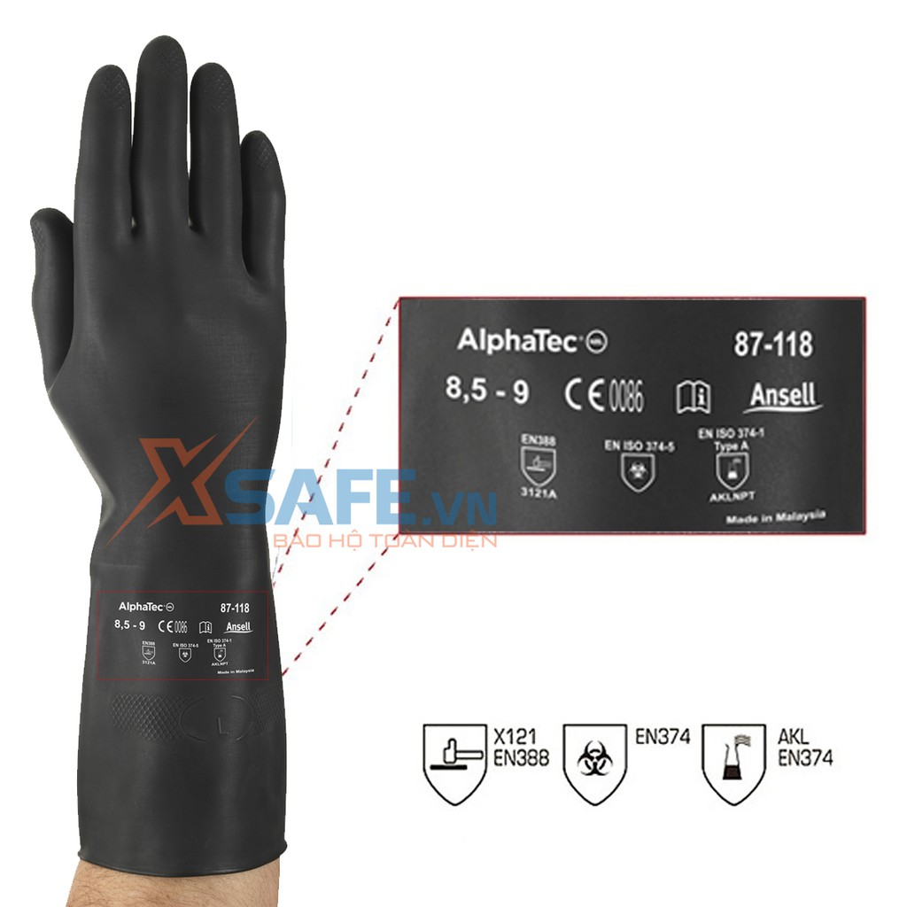 Găng tay chống hóa chất Marigold G17K chống hóa chất Axid nguy hiểm, độ linh hoạt cao, lớp lót cotton chống hầm bí