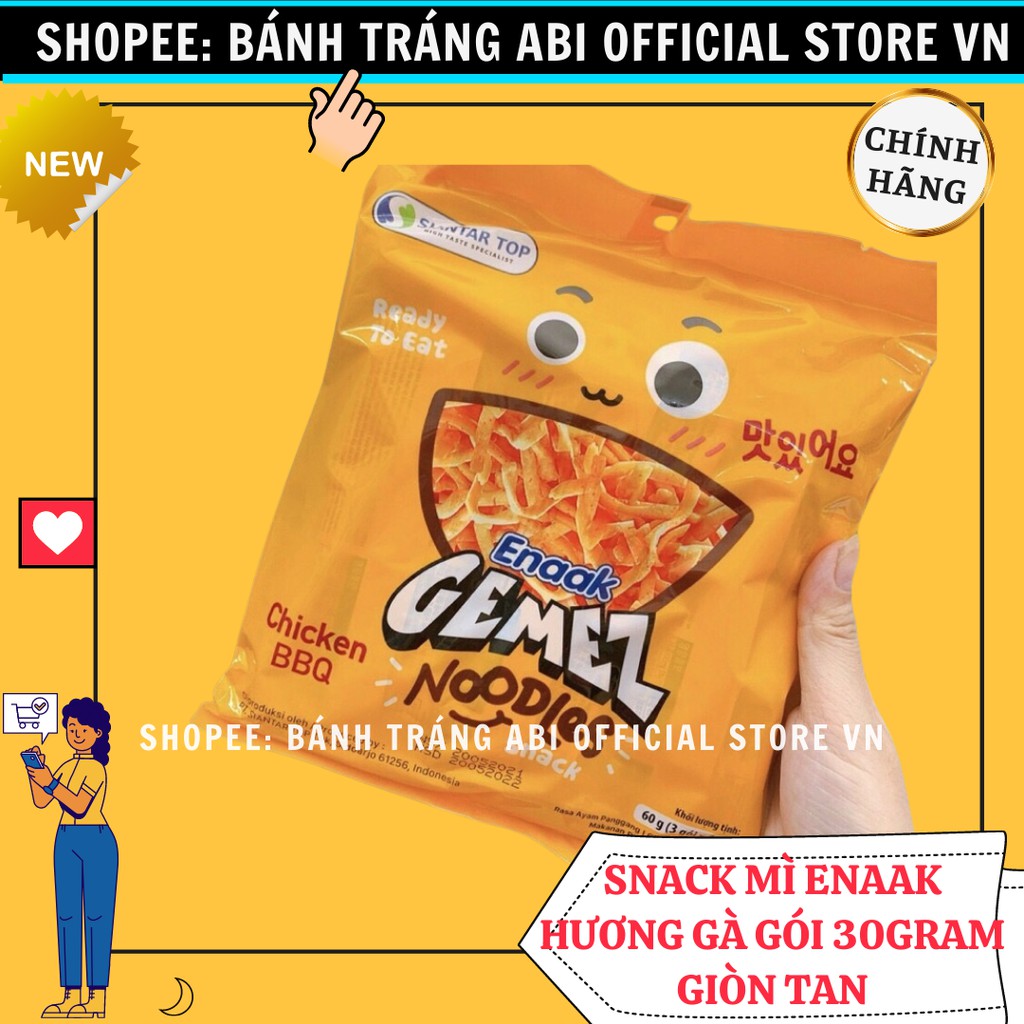 [ĂN VẶT NGON] SNACK MÌ HƯƠNG GÀ TRẺ EM ENAAK 2 LOẠI EXTRA VÀ BBQ