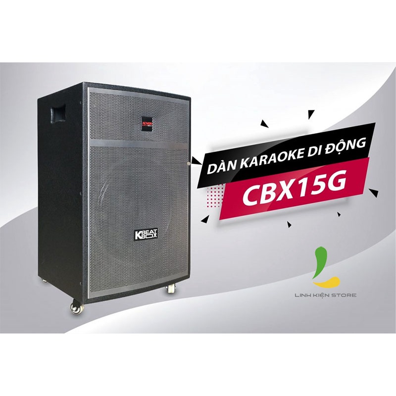 Loa kéo Acnos CBX15G -  Loa di động thùng gỗ ngoài trời hát karaoke tặng kèm micro không dây cao cấp