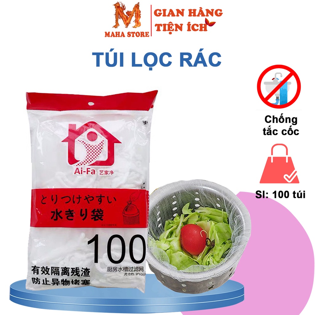 [100 Túi] Túi Lọc Rác Bồn Rửa -Chén Bát, Túi để rác - Siêu Rẻ - HÀNG LOẠI 1