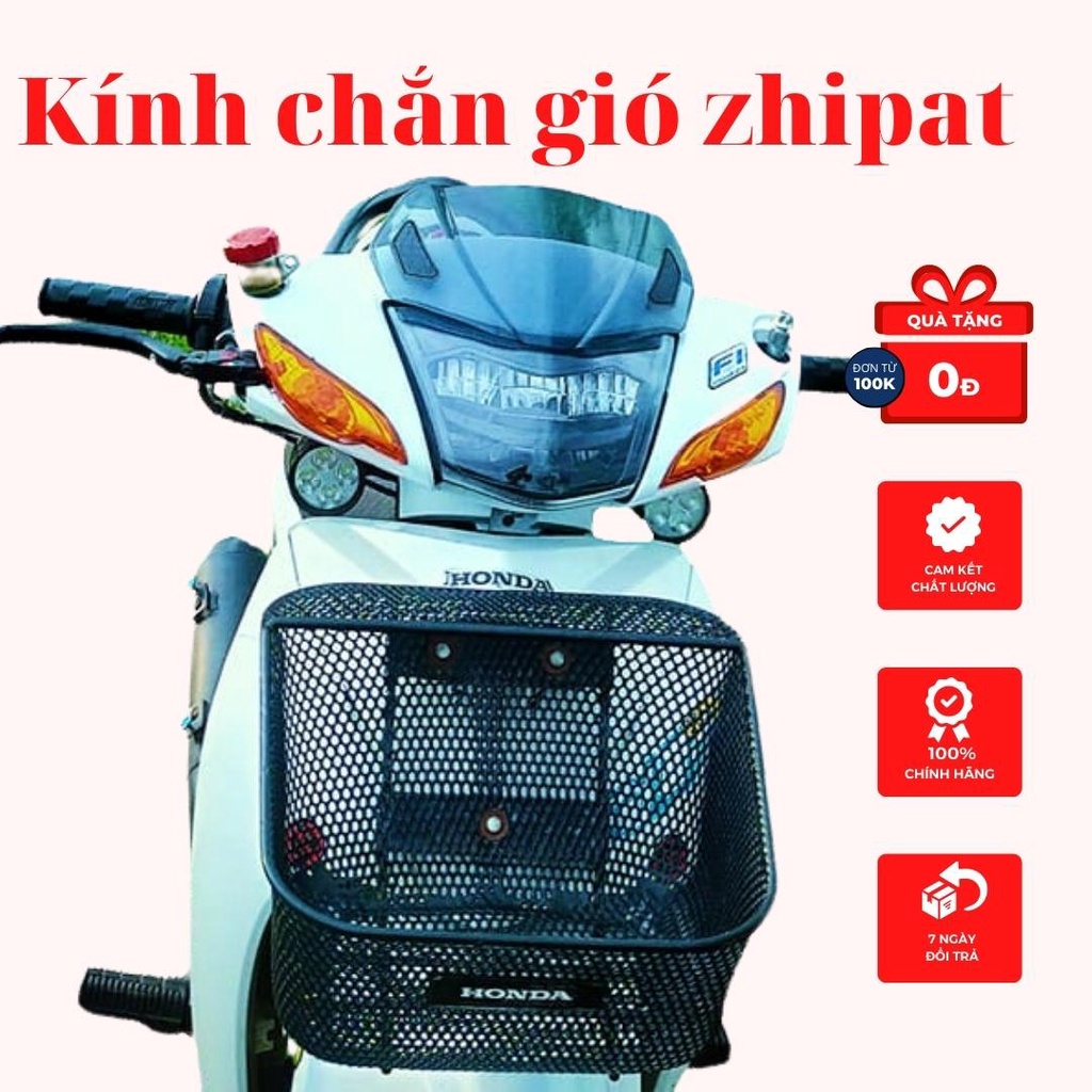 Kính chắn gió mão mào Zhipat chính hãng lắp xe Wave a 50cc 100cc 110cc 2006 - 2022 bảo hành 1 năm