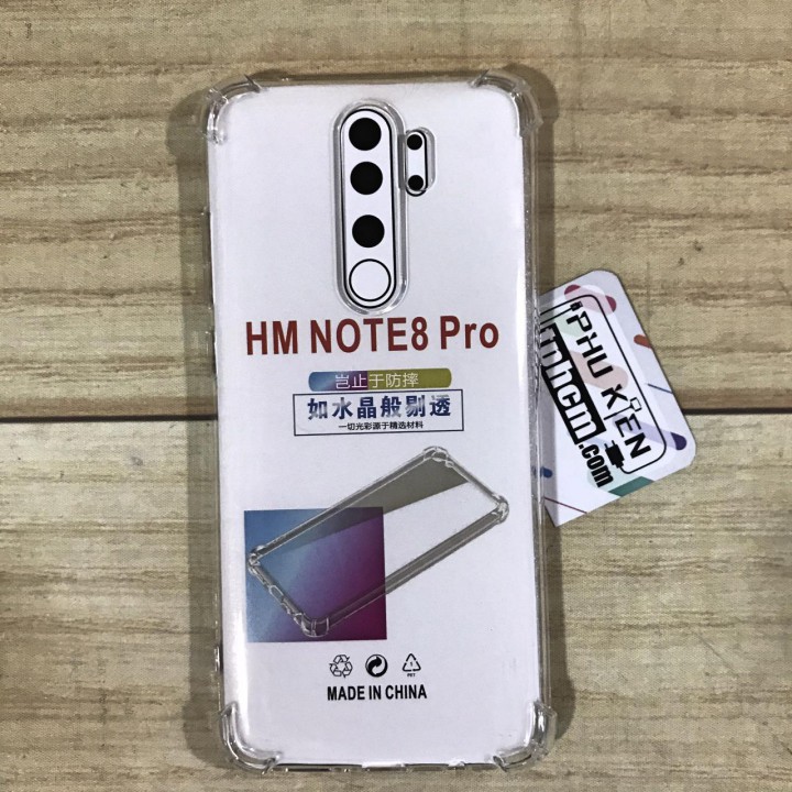 Ốp lưng Xiaomi Redmi Note 8 Pro dẻo Trong suốt Chống sốc