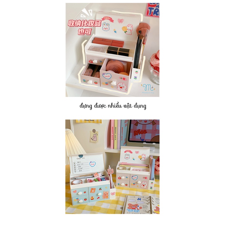 Kệ đa năng trắng xanh có nắp đậy như hình 🌈