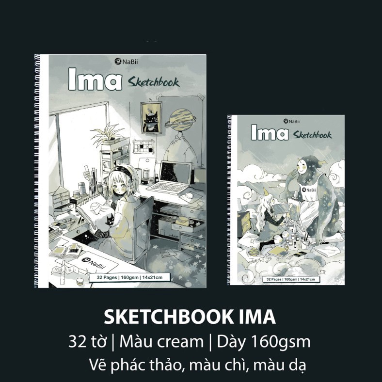 Sổ Vẽ Nabii IMA Sketchbook 160gsm 32 Tờ