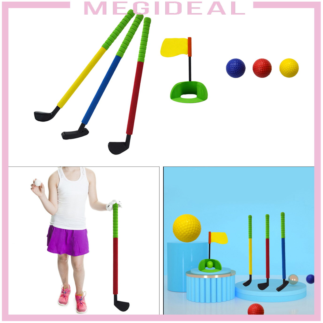 (Hàng Mới Về) Bộ 3 Cây Đánh Golf Đồ Chơi Cho Trẻ Em