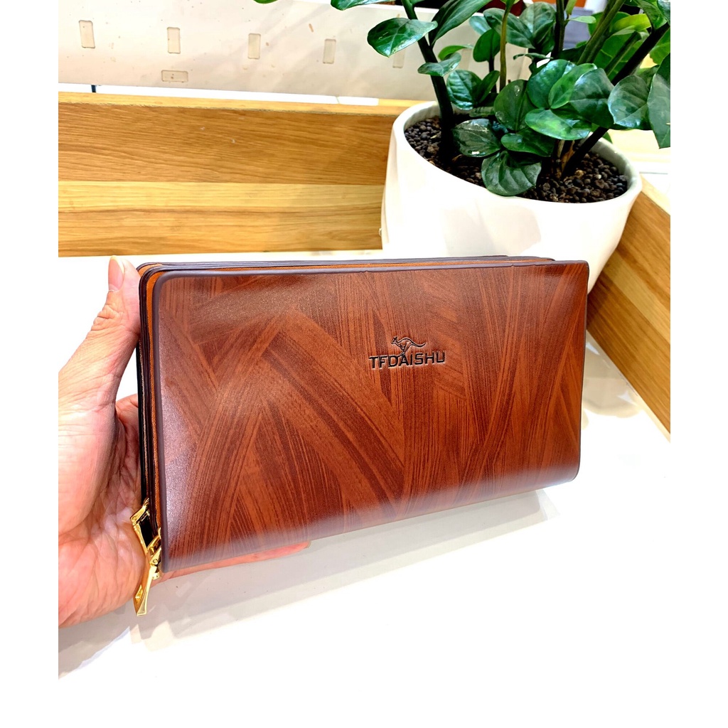 Ví Da DAISHU Cầm Tay Cao Cấp.Bóp Da Cầm Tay 203.Clutch Cầm Tay.