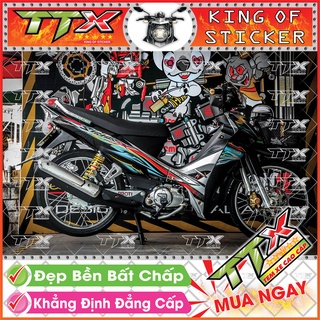 Tem Xe Sirius Đen Xám 110 Chữ X - Tem Sirius Xám Đen Siêu Đẹp - Mẫu Team Sirius Đen Xám (s021-00)