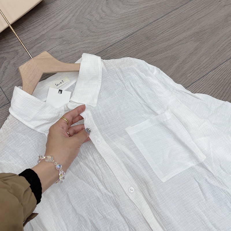 [Mã WASTUP giảm 10% tối đa 30K đơn 99K] Áo sơ mi đũi nữ form rộng chất đẹp loại 1 F37 | BigBuy360 - bigbuy360.vn