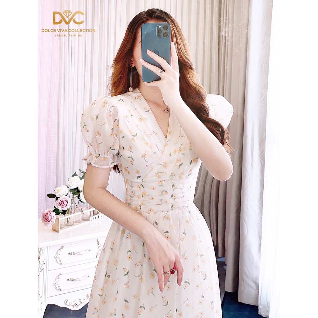 Váy xòe thiết kế V1916 - QUEEN SHOP DOLCE VIVA COLLECTION(ảnh người mẫu+ảnh trải sàn do shop chụp tự chụp)