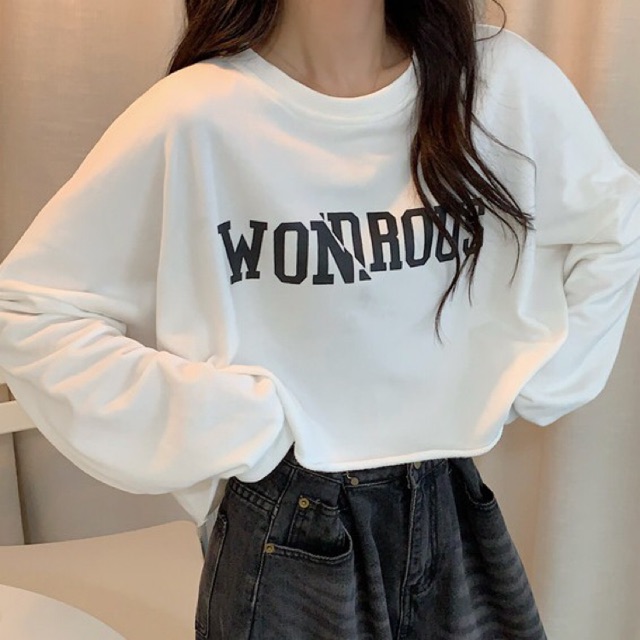 ÁO THUN TAY BO CROPTOP FORM RỘNG CÁ TÍNH ÚP HÌNH THẬT Ở CUỐI.