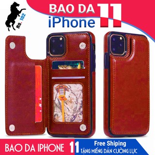 Bao da i Phone 11, iPhone 11 Pro, iPhone 11 Pro Max đa năng kiêm ví thẻ - Shop No.102