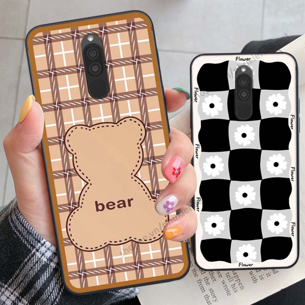 Ốp lưng Xiaomi Redmi 8 ốp điện thoại LineBear, bé tóc xù, hoa siêu đẹp