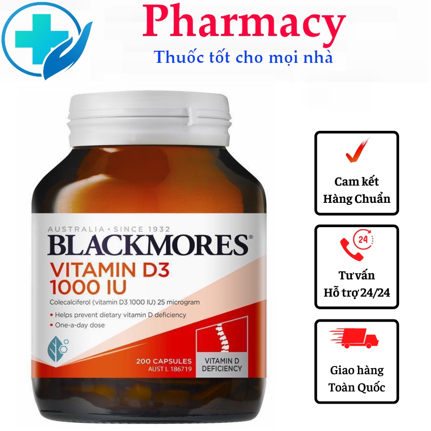 Viên uống vitamin D3 1000IU Blackmores Úc 60 viên -Nội Địa Úc