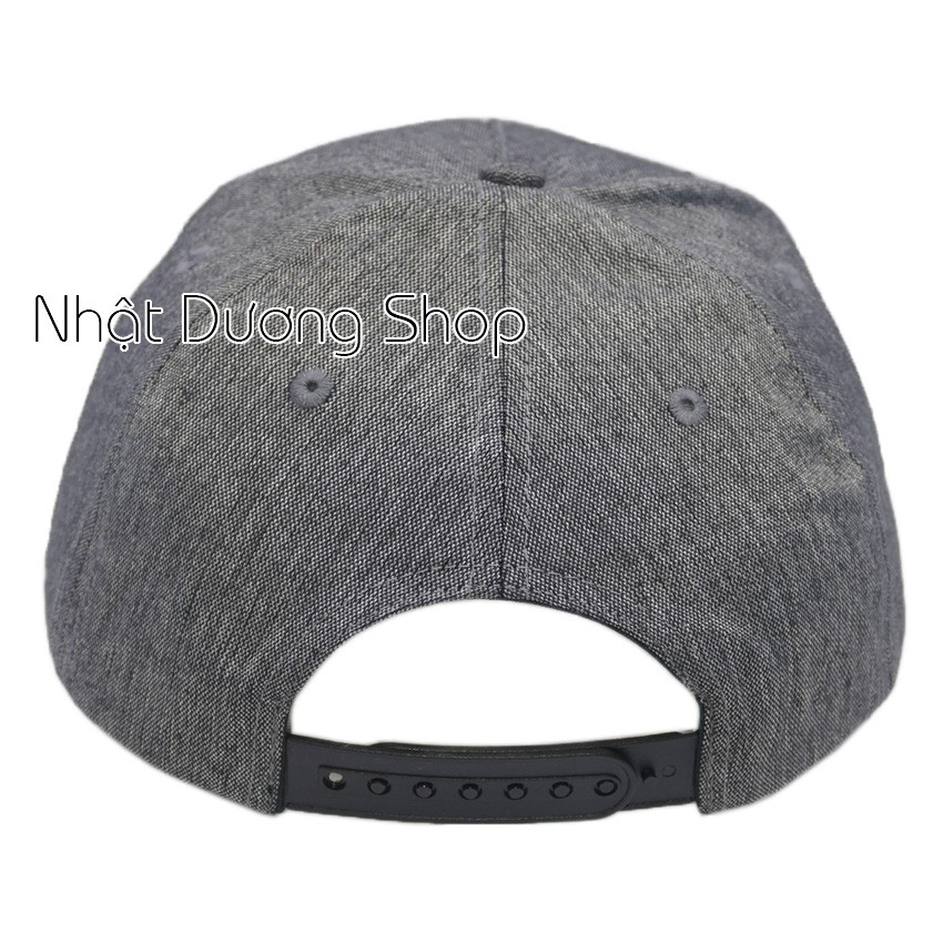 Nón Hiphop Snapback thêu hình Móc Nike thời trang - Xám