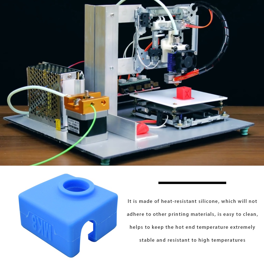 MC-Color Rondom 3D Printer Extruder Cover Heat Block Silicone Sleeve Heat Resistant Cover Replacement for CR10