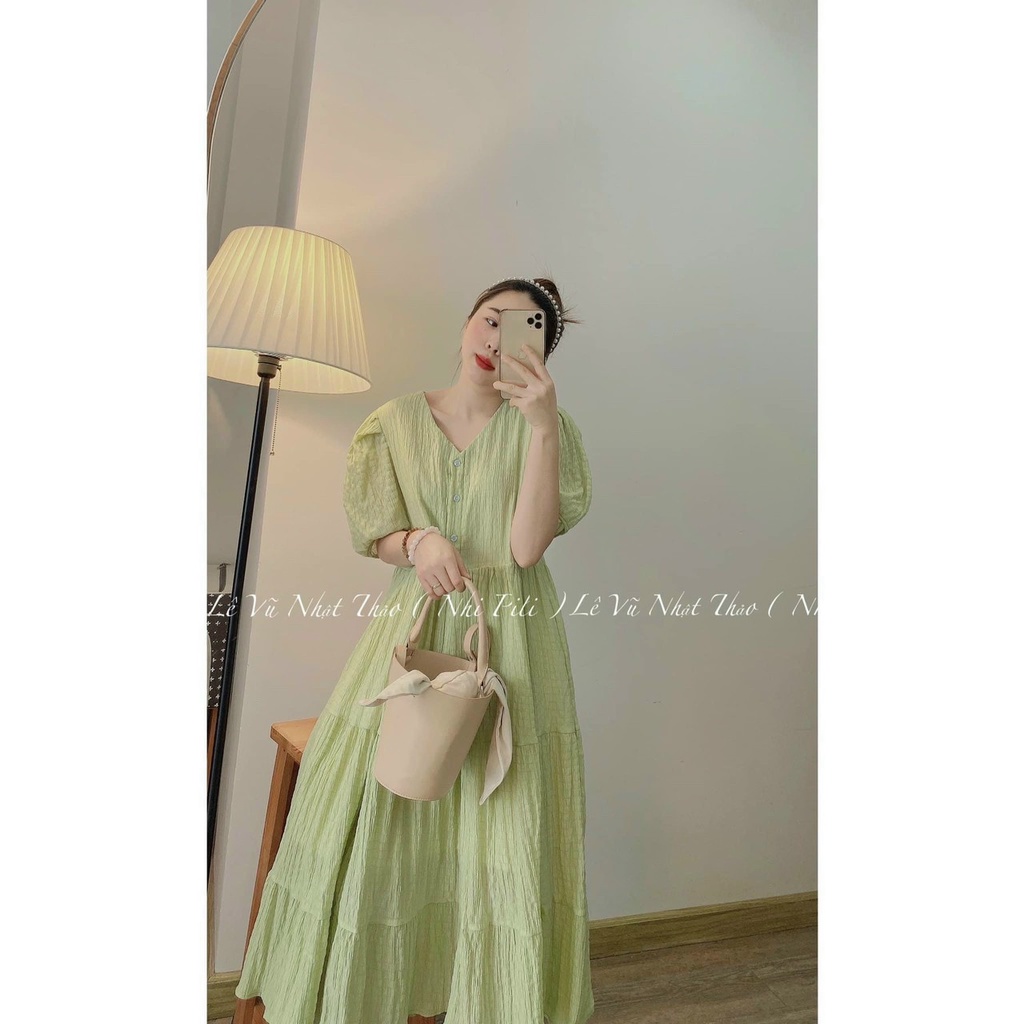 Váy bầu công sở chất đẹp Shopdambau-MA1027 Đầm bầu thiết kế dáng xuông freesize dưới 65kg