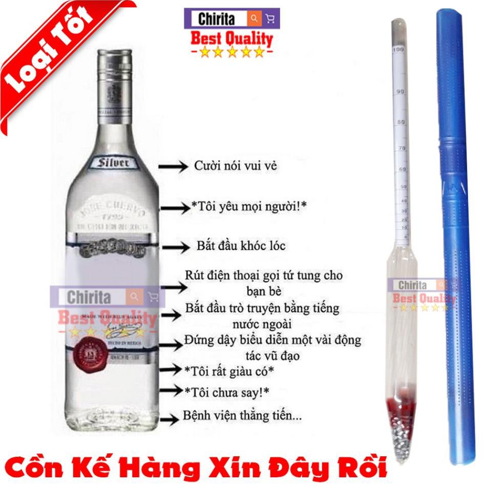 Dụng cụ đo nồng độ cồn loại tốt, cồn kế đo nồng độ chất lượng có hộp xanh