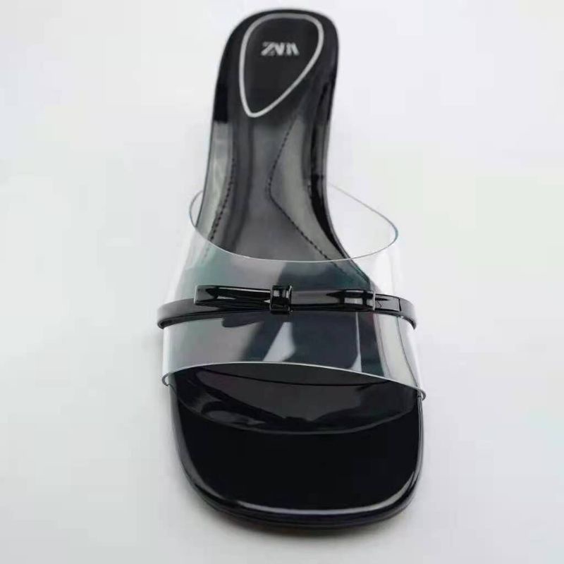 Zara Guốc quai trong đính dây nơ