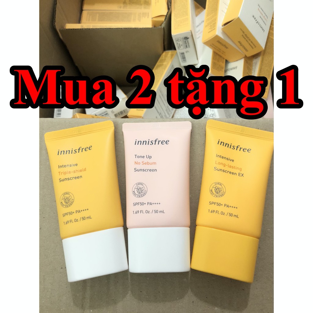 Kem chống nắng innisfree lâu trôi làm sáng da innisfree Intensive Triple Care Sunscreen SPF50+ Pa++++ 50ml