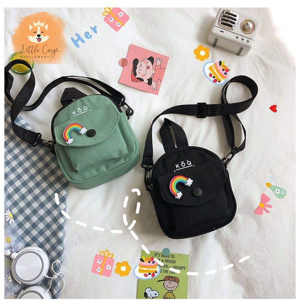 Túi balo đeo chéo mini nhiều màu dễ thương phong cách đơn giản