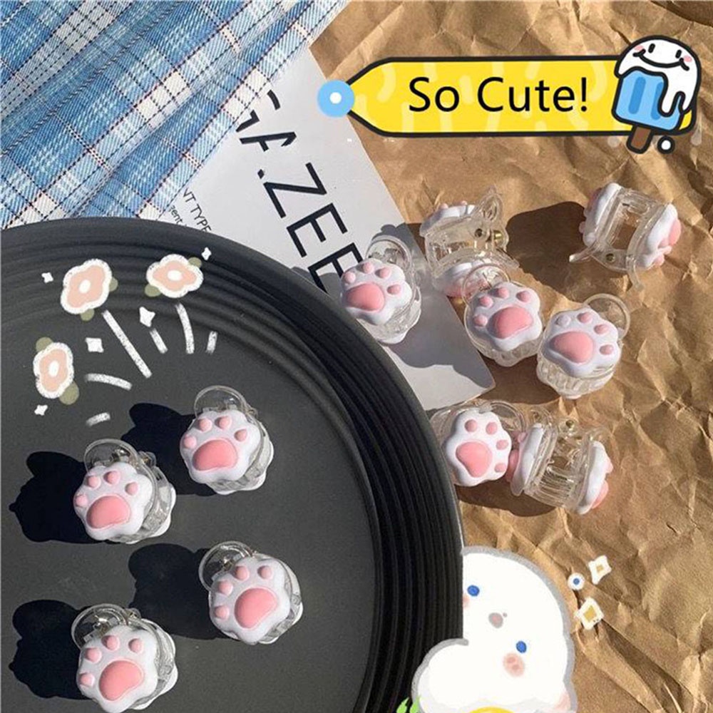 Set 2 kẹp tóc cào móng mèo mini màu hồng đáng yêu cho nữ