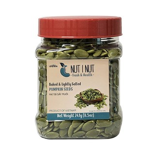 Hạt bí 🍀 nut i nut 🍀 hạt bí sấy muối hũ 241 gram hàng sấy cao cấp không phải hạt bí rang muối
