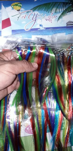 Combo 100 xâu tóc giả bằng nhựa nhiều màu