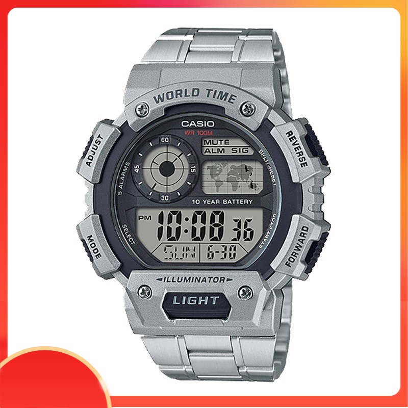 Đồng hồ nam Casio AE-1400WHD-1AVDF dây thép (chính hãng Anh Khuê)