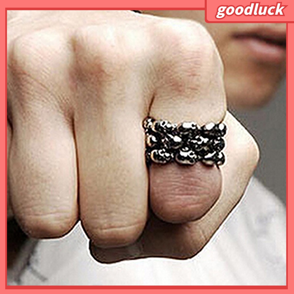 Nhẫn hình đầu lâu bằng thép không gỉ phong cách gothic cá tính cho nam