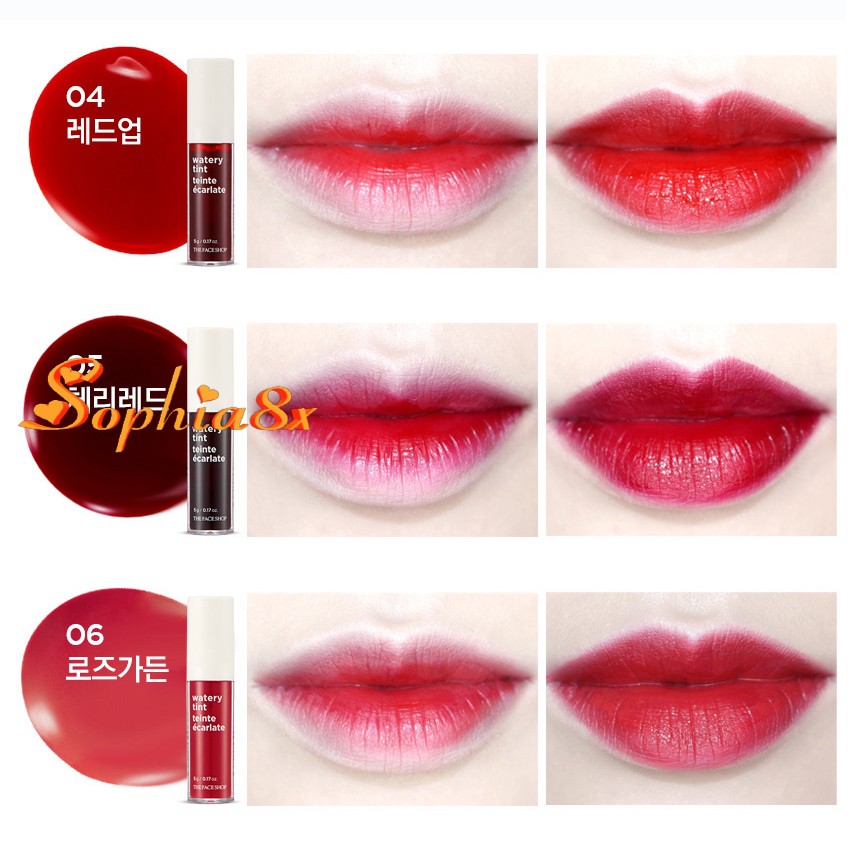 Son kem The Face Shop Watery Tint mềm môi lên màu đẹp TFS 5g