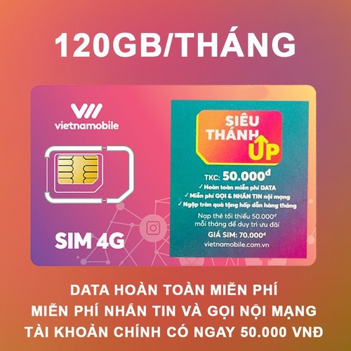 Sim 4G Vietnamobile Gói Siêu Thánh Up 6Gb Tốc Độ Cao Ngày