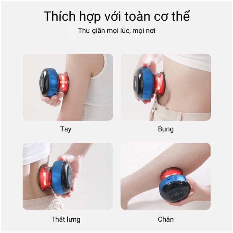 Dụng Cụ Giác Hơi Không Dùng Nhiệt - Máy Giác Hơi Điện Tử Thông Minh 12 Chế Độ, Kết Hợp Áp Suất Âm Và Nhiệt Giảm Đau Mỏi