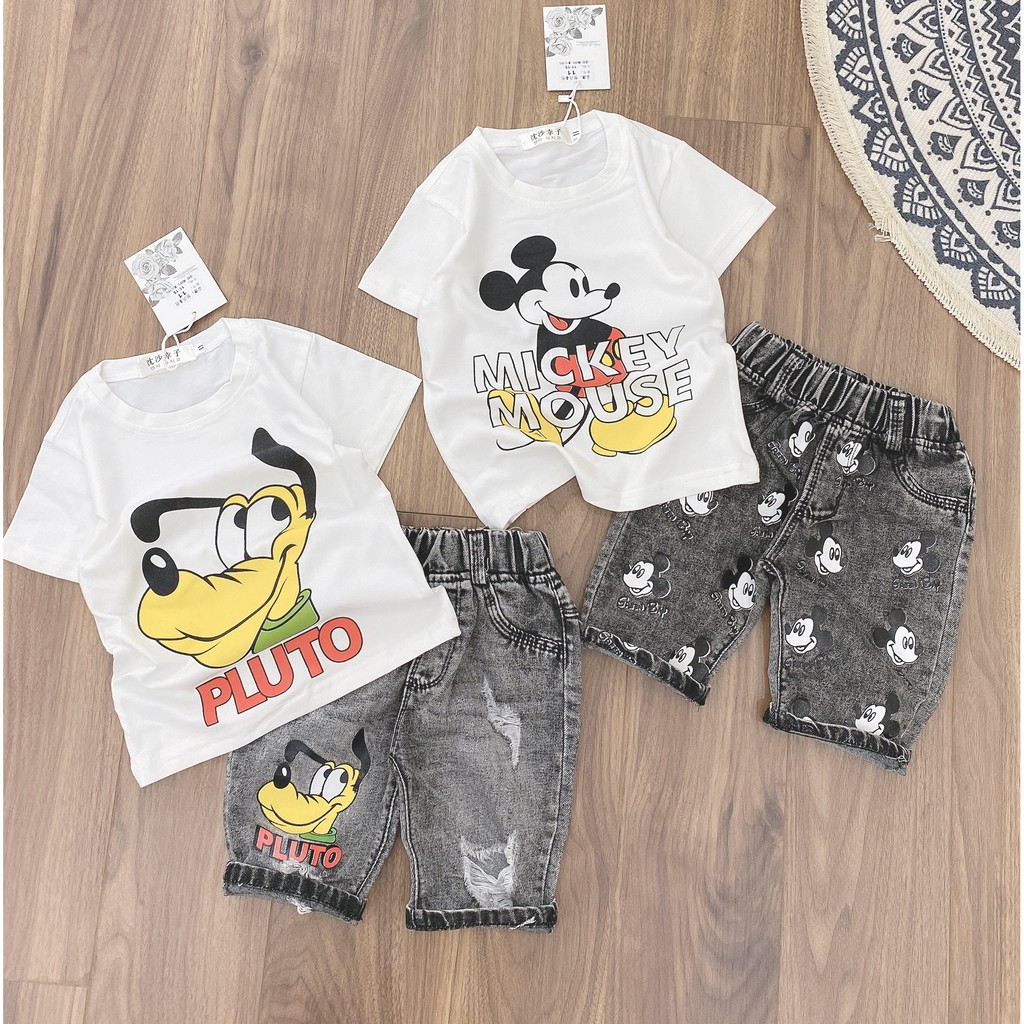 SET BỘ BÉ TRAI ÁO PHÔNG QUẦN JEANS SIÊU HOT