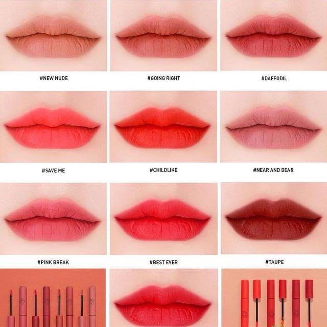 Son Kem Lỳ 3CE Velvet Lip Tint Đủ Màu