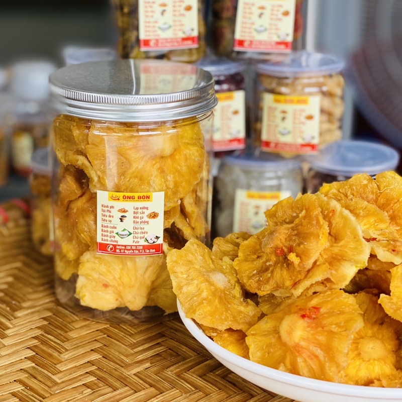 Khóm Sấy Dẻo Loại Đặc Biệt - Vị Muối Ớt - Dẻo, Ngọt Tự Nhiên