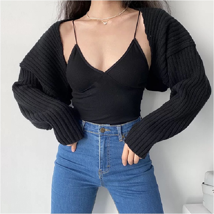 Áo khoác len nữ tay dài thời trang quyến rũ