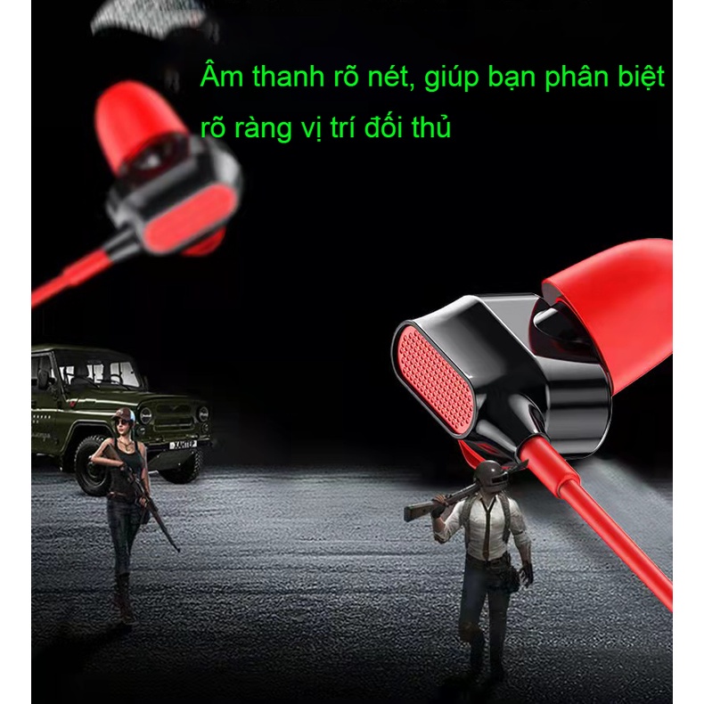 Tai nghe Q70 có dây Nhét Tai gaming Chống Ồn có mic chơi game HIFI cho Phone Điện Thoại Samsung xiaomi Huawei