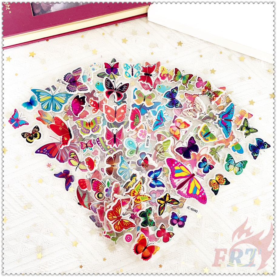 ❀ Hình Dán Khen Thưởng Bướm Q-1 DIY ❀ 1 Miếng Dán Bong Bóng 3D Bằng PVC Chống Nước