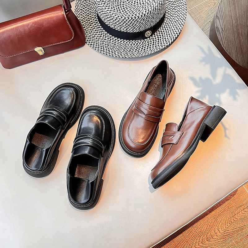 Giày Lười Da Phong Cách Anh Quốc Thời Trang Mùa Xuân 2022 Dành Cho Nữ