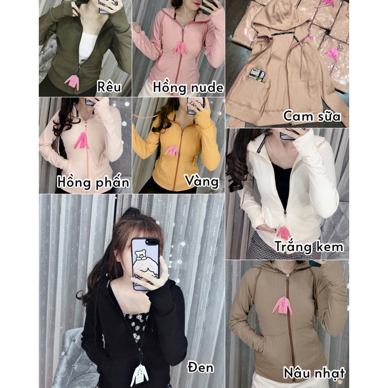 Áo Khoác Thun Gân Chống Nắng 6 Túi