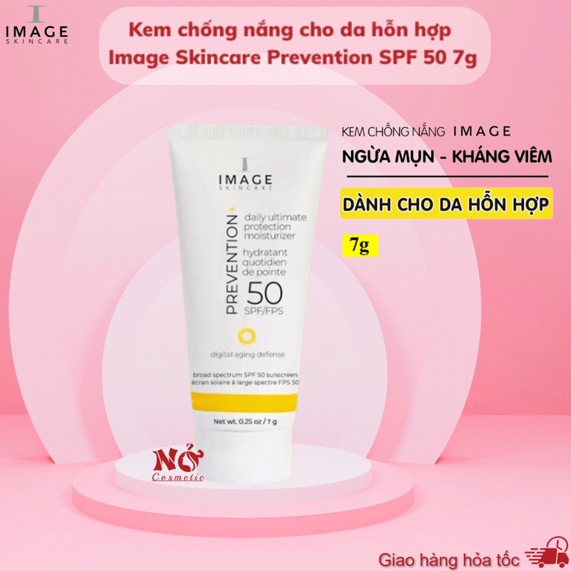 Kem Chống Nắng Image Skincare Prevention+ Daily Ultimate Protection Moisturizer SPF50 - 7g KCN cho da Treatment